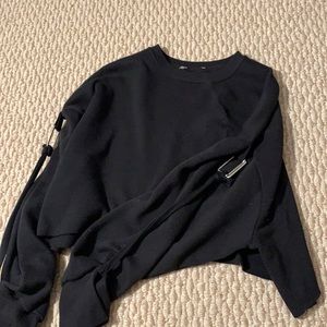 Chain tie crop sweater